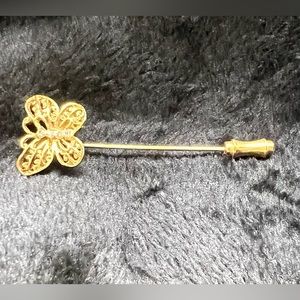 Vintage Dainty Butterfly Gold Tone Hat Pin